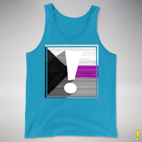Demisexual Pride Flag Exclamation Point Premium Tank Top - Neon Blue